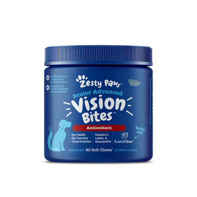 Zesty Paws Senior Advanced Vision Bites Dog Supplement - Chicken 90s