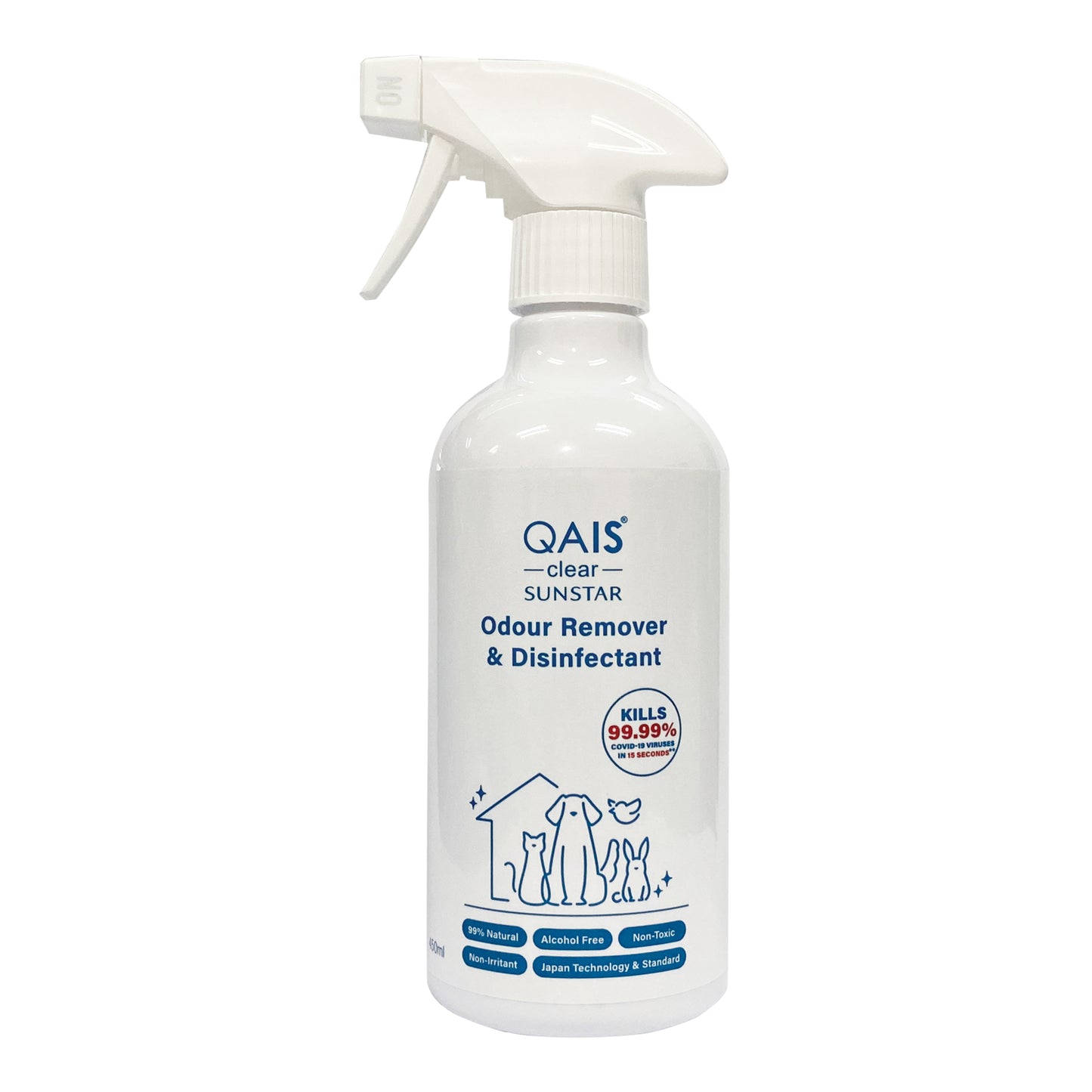 Sunstar QAIS® Clear Odour Remover and Disinfectant Spray / Refill for Cats & Dogs (2 sizes)