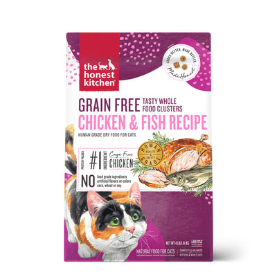 The Honest Kitchen Tasty Whole Food Chicken and Whitefish Clusters Grain Free Dehydrated Cat Food 4lb