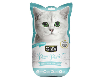 [As Low As $3.30 Each] Kit Cat Purr Puree Tuna & Fiber Cat Treat 60g