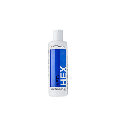 VetWerkz VetaHEX-4 Antiseptic Moisturising Shampoo for Cats & Dogs (2 sizes)