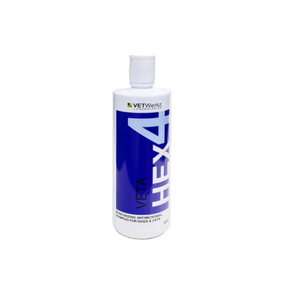 VetWerkz VetaHEX-4 Antiseptic Moisturising Shampoo for Cats & Dogs (2 sizes)