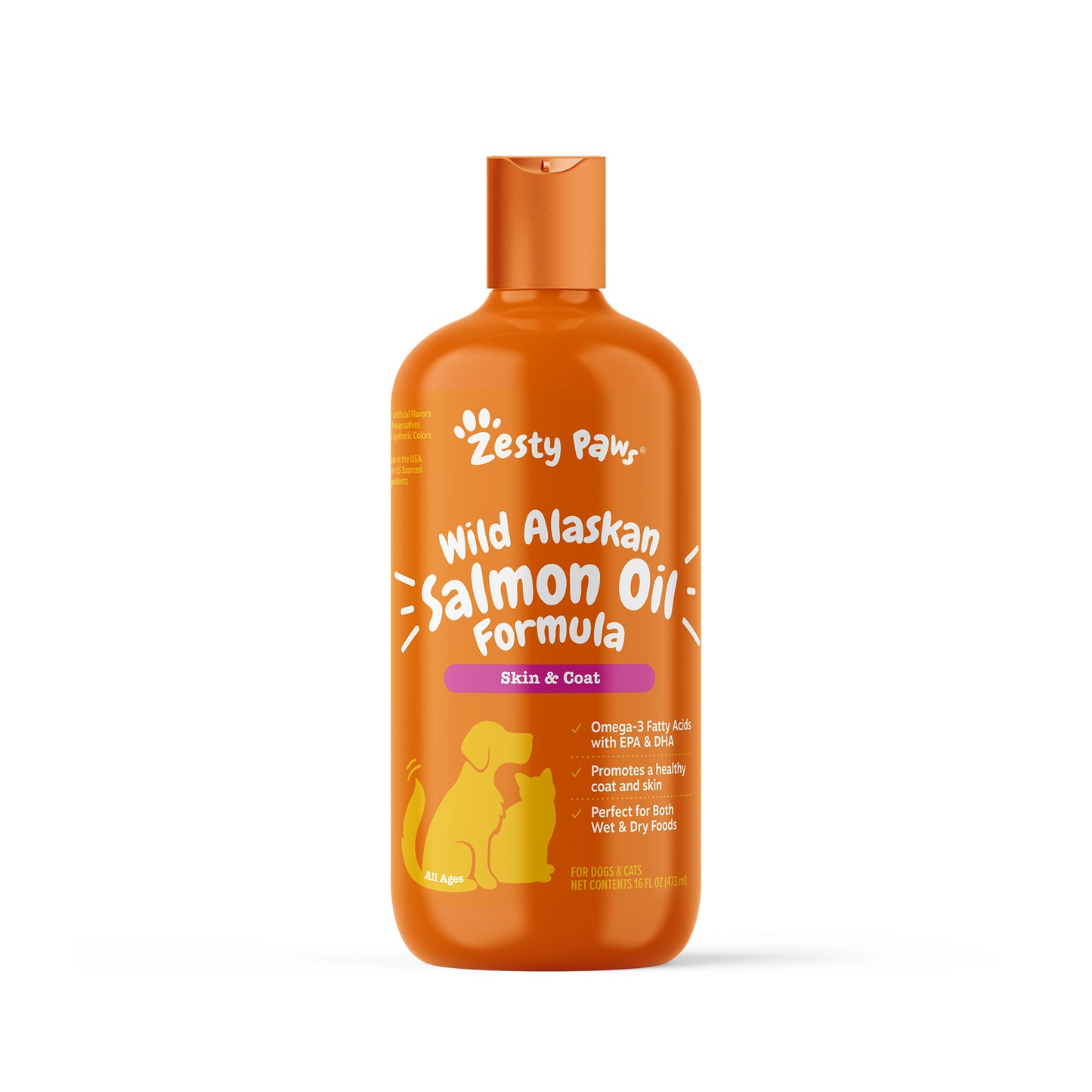 Zesty Paws Pure Wild Alaskan Salmon Oil for Dogs & Cats (3 sizes)