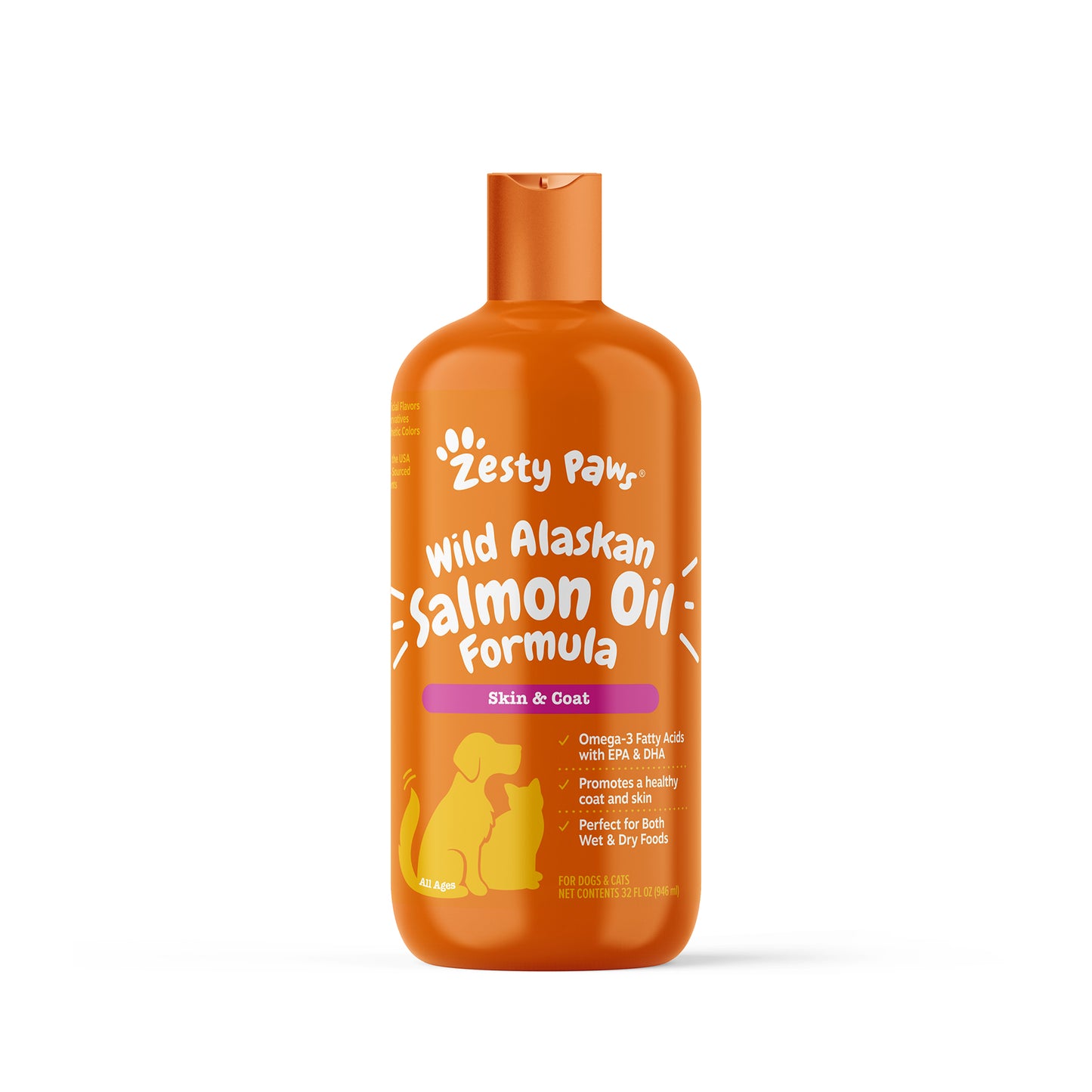 Zesty Paws Pure Wild Alaskan Salmon Oil for Dogs & Cats (3 sizes)