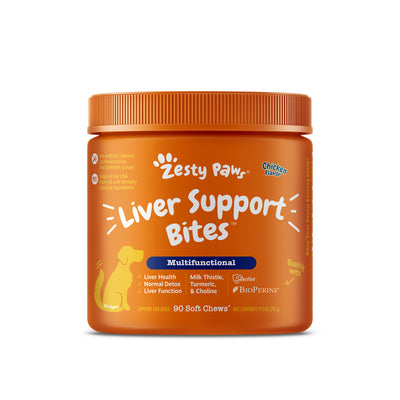 Zesty Paws Liver Support Bites Dog Supplement - Chicken 90s