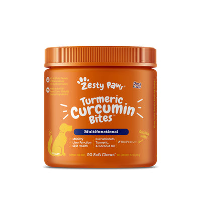 Zesty Paws Turmeric Curcumin Bites Dog Supplement - Duck 90s