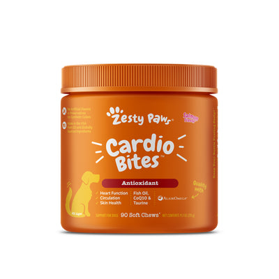 Zesty Paws Cardio Bites Dog Supplement - Salmon 90s