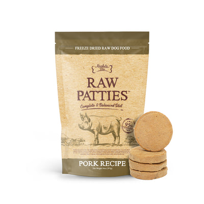 Absolute Bites Freeze Dried Raw Patties Pork Recipe Dog Food 14oz