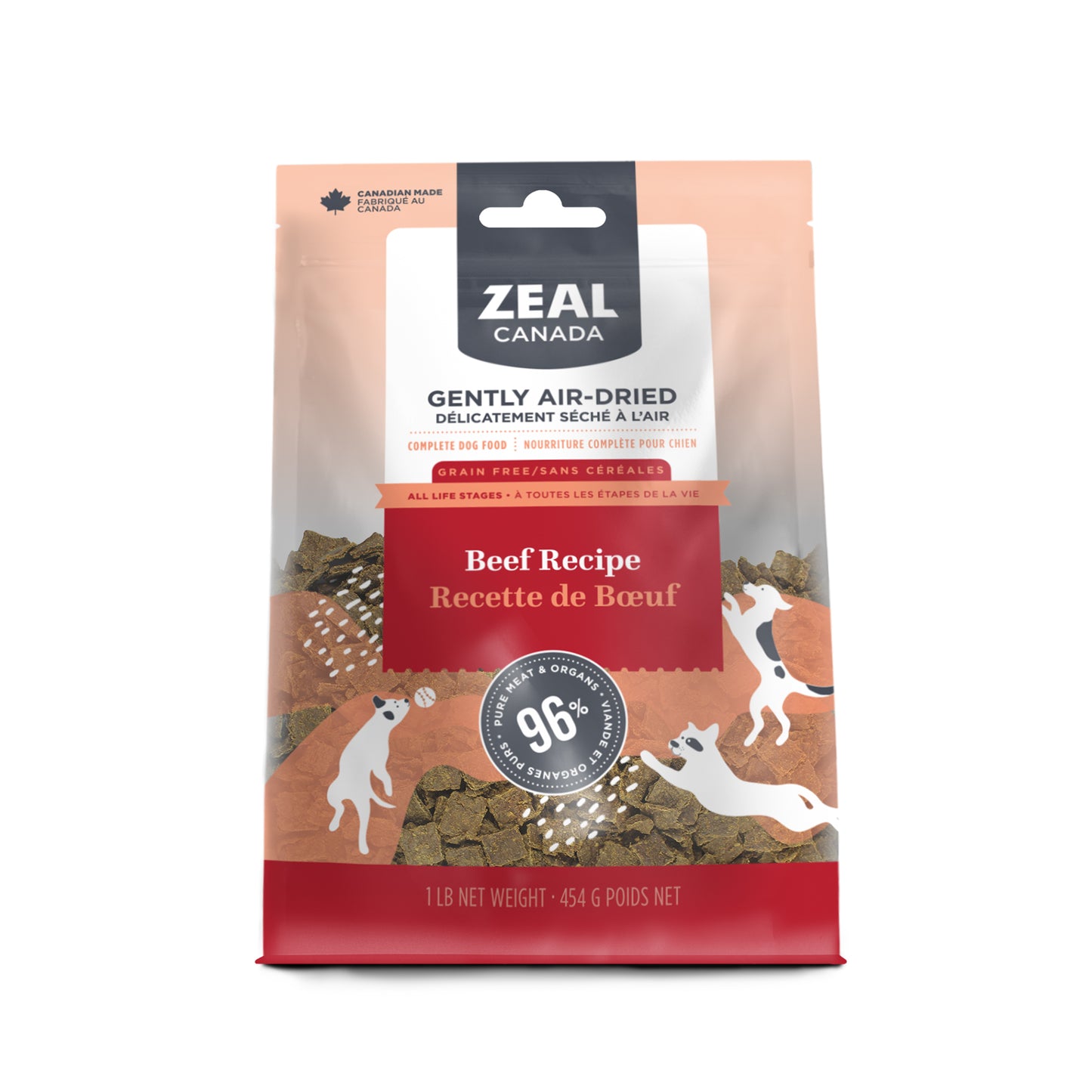 Zeal Canada Gently Air Dried Beef Recipe Dry Dog Food 454g