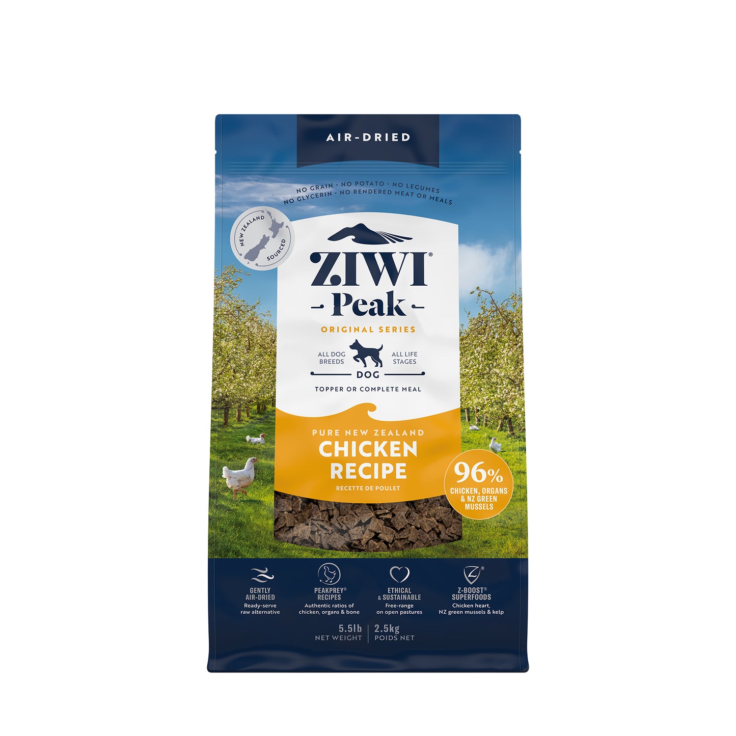 Ziwi Peak Originals Gently Air-Dried Grain-Free Chicken Dog Food (4 sizes)