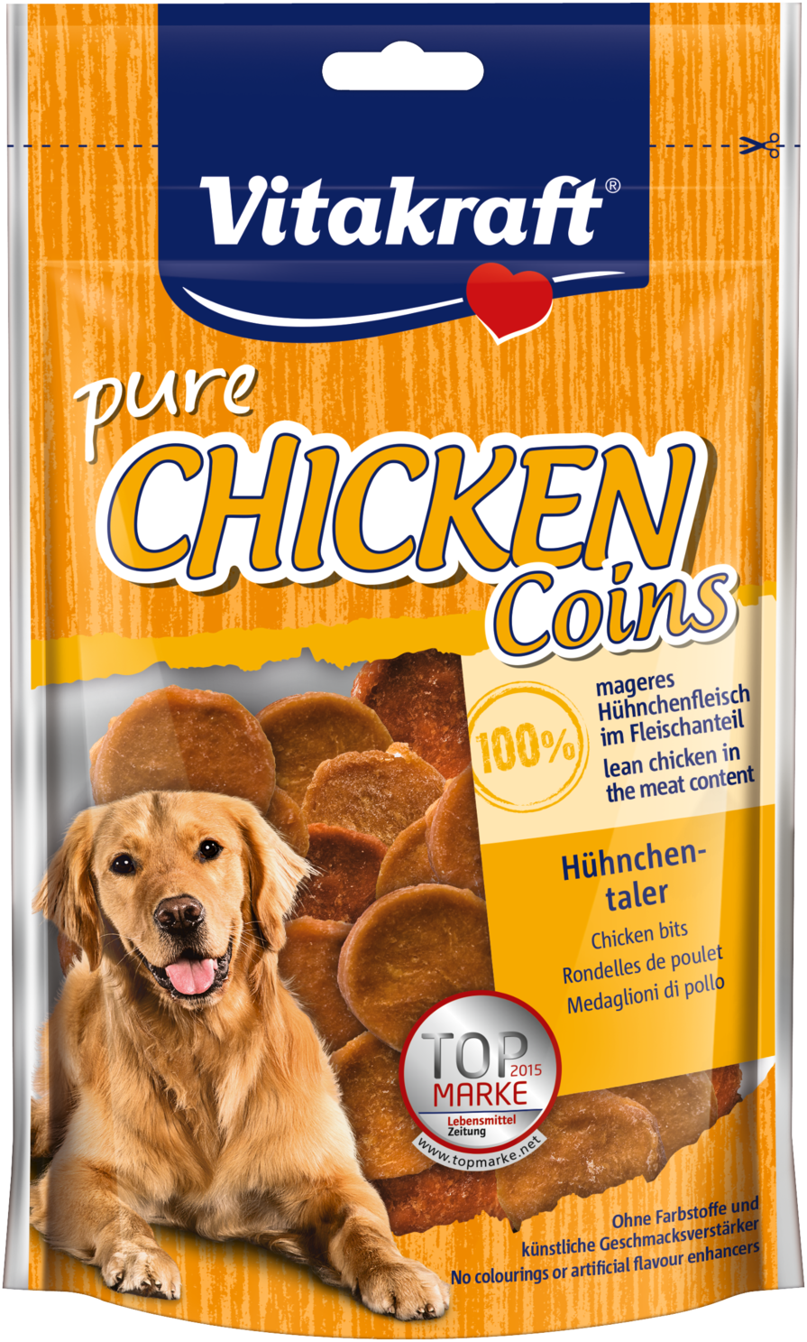 Vitakraft Pure Chicken Coin Dog Treats 80g