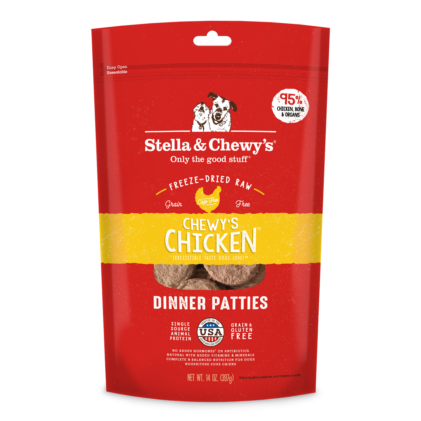 Stella & Chewy's Chewy’s Chicken Dinner Patties Freeze-Dried Raw Dog Food (2 Sizes)