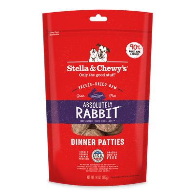 Stella & Chewy's Absolutely Rabbit Dinner Patties Freeze-Dried Raw Dog Food 14oz