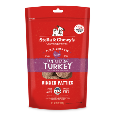 Stella & Chewy's Tantalizing Turkey Dinner Patties Freeze-Dried Raw Dog Food 14oz