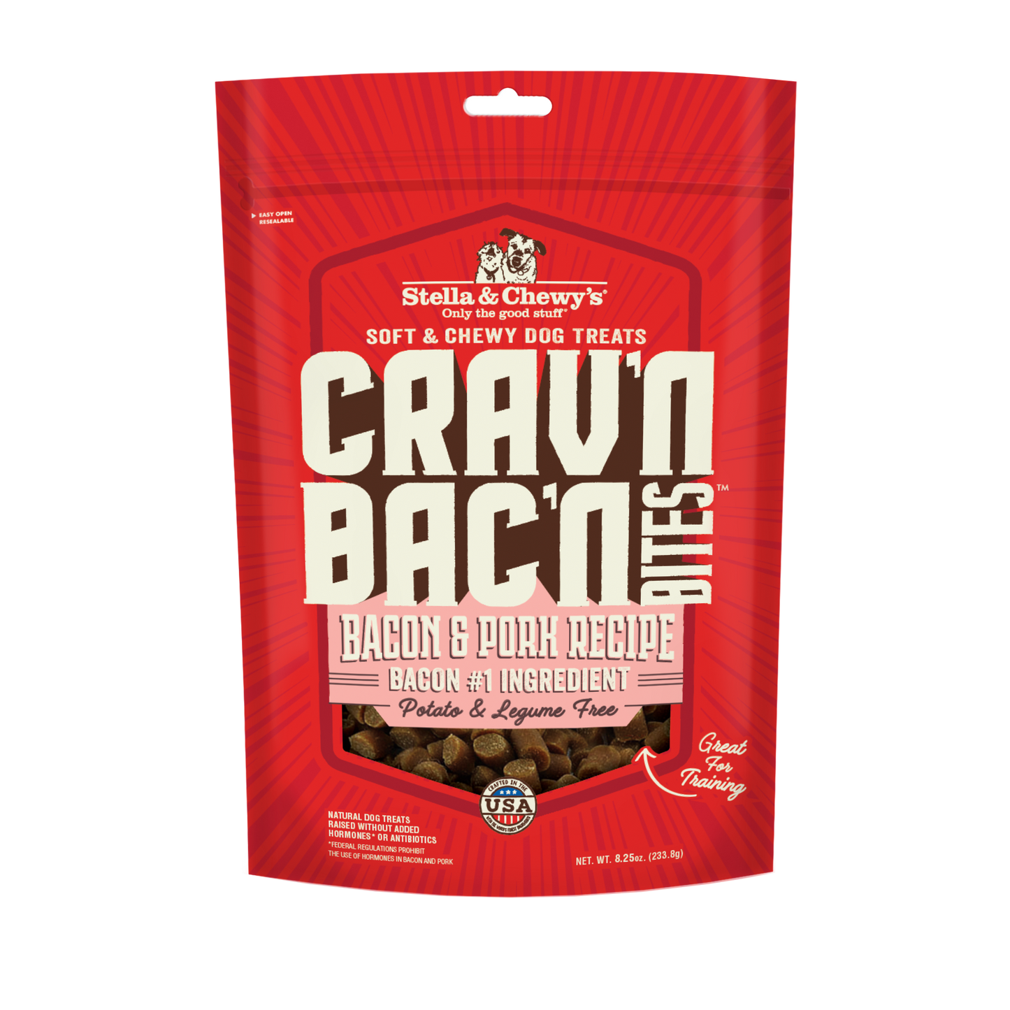 Stella & Chewy's Crav'n Bac'n Bites Bacon and Pork Dog Treats 8.25oz