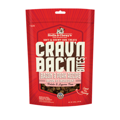 Stella & Chewy's Crav'n Bac'n Bites Bacon and Pork Dog Treats 8.25oz