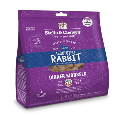 Stella & Chewy’s Absolutely Rabbit Dinner Morsels Freeze Dried Cat Food 8oz