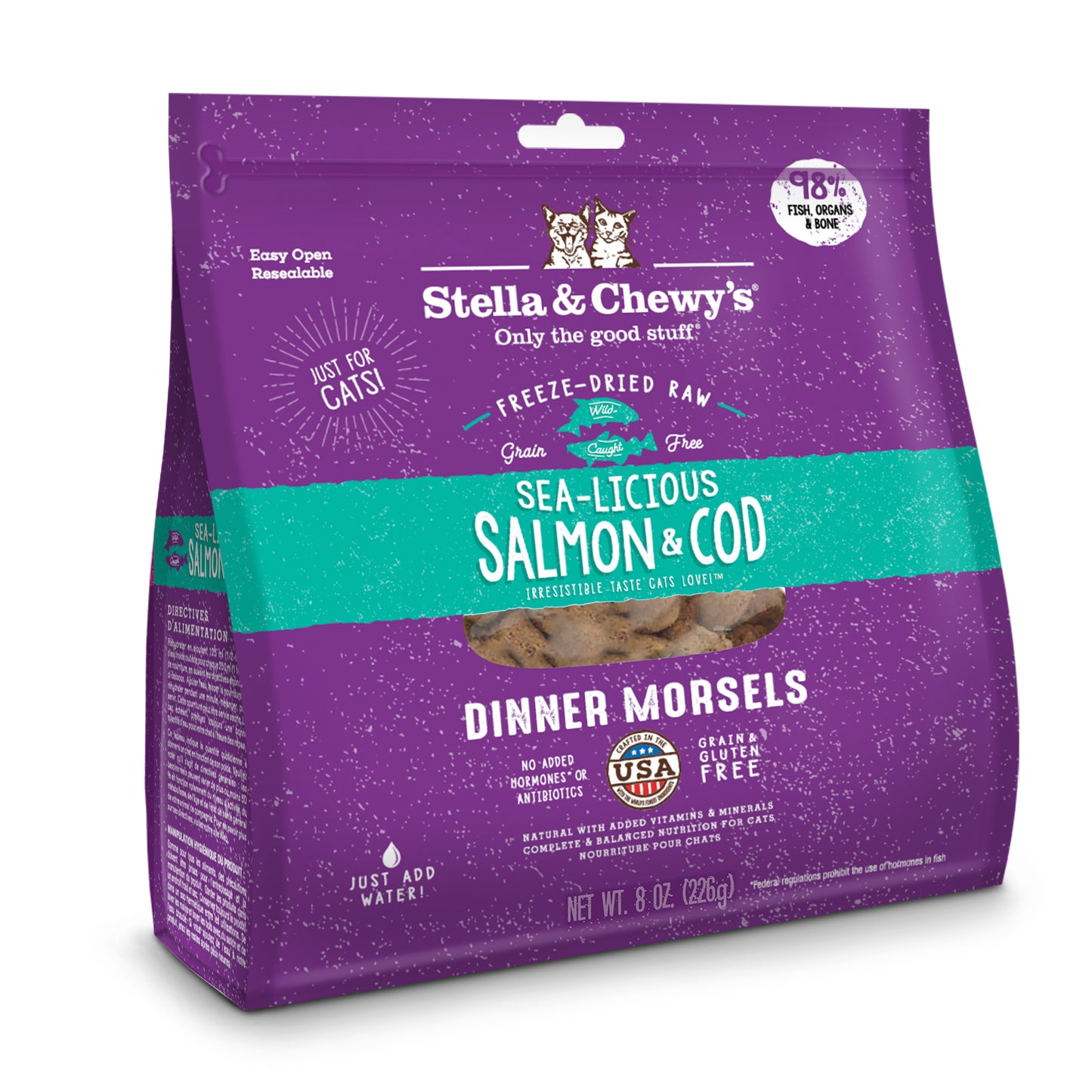 Stella & Chewy’s Sea-licious Salmon & Cod Dinner Morsels Freeze Dried Cat Food (2 Sizes)