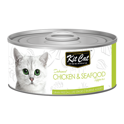 [As Low As $0.91 Each] Kit Cat Deboned Chicken & Seafood Wet Cat Canned Food 80g
