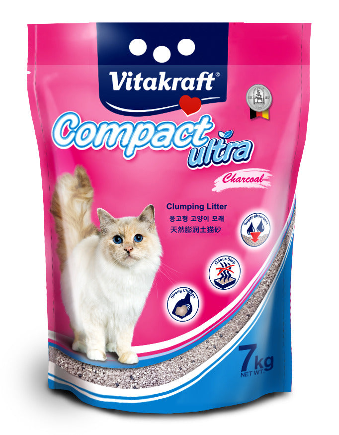 Vitakraft Compact Ultra Charcoal Clumping Cat Litter 7kg