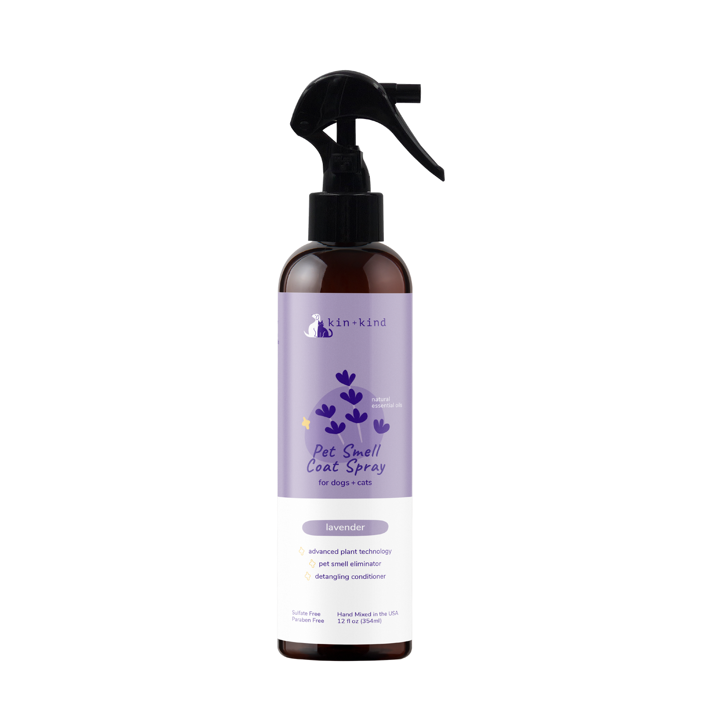 Kin+Kind Coat Spray (Lavender) for Dogs & Cats 12oz