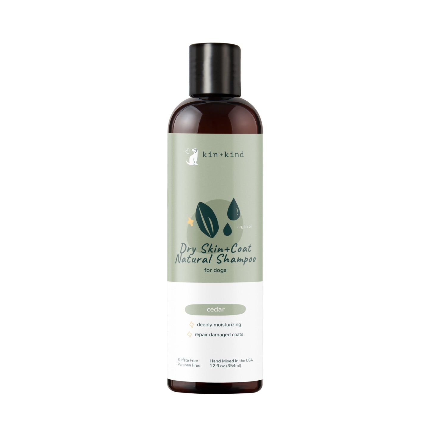 Kin+Kind Dry Skin & Coat Cedar Natural Dog Shampoo 12oz