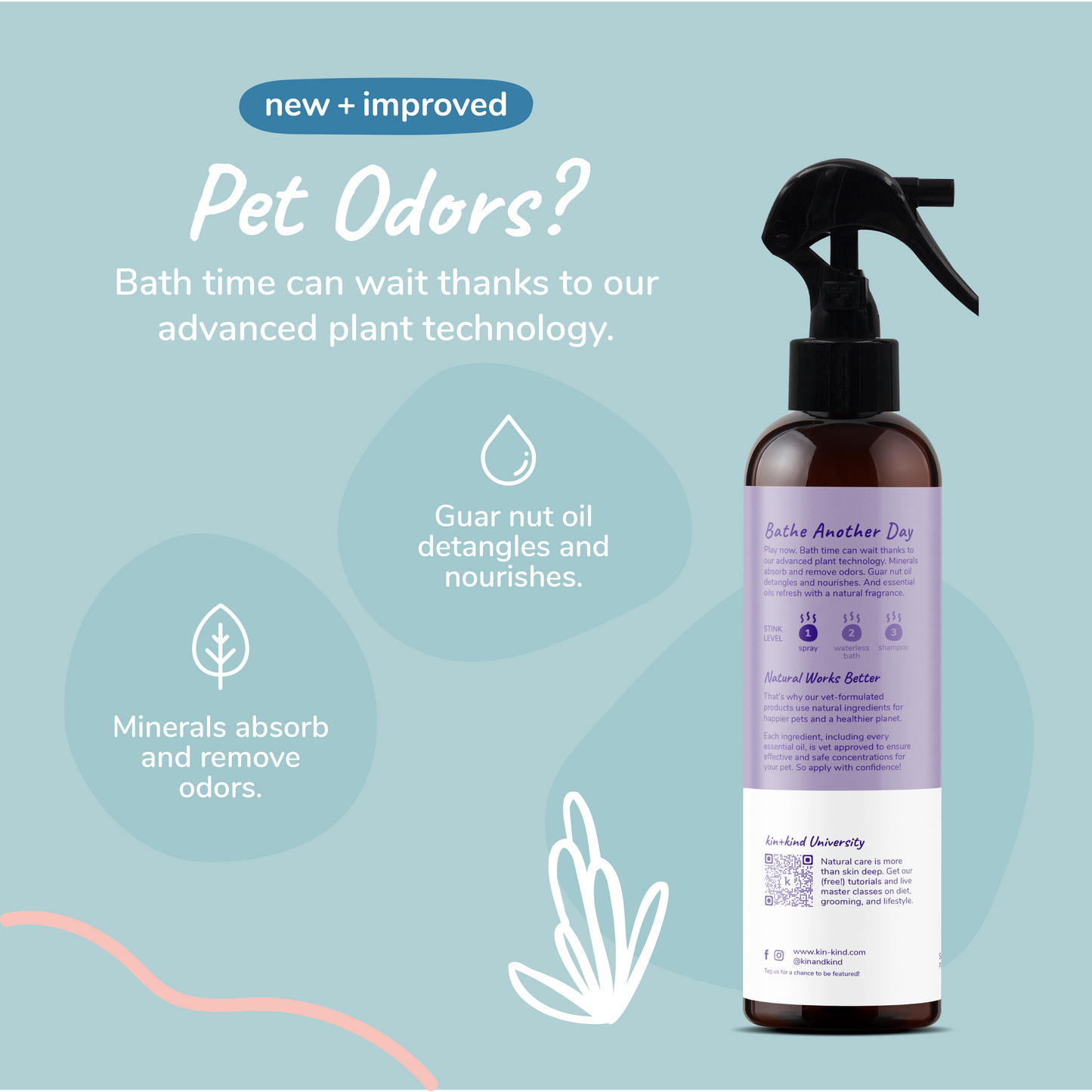 Kin+Kind Coat Spray (Lavender) for Dogs & Cats 12oz