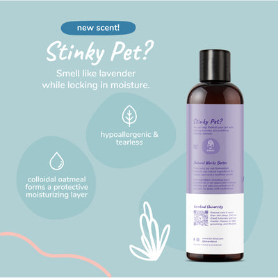 Kin+Kind Oatmeal Lavender Natural Shampoo for Cats & Dogs 12oz