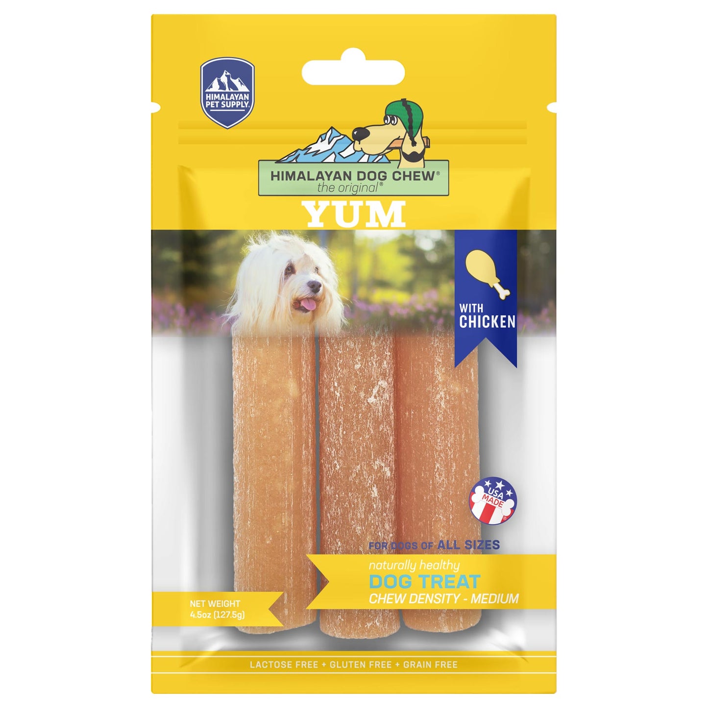 Himalayan Pet Supply Yum Cheese with Chicken Dog Chew Medium Density Treats