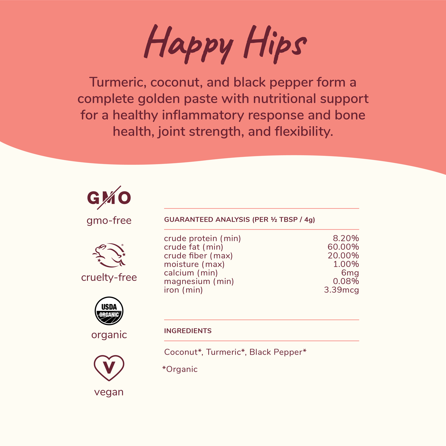 Kin+Kind Organic Healthy Hip & Joint Supplement for Dogs & Cats (2 Sizes)