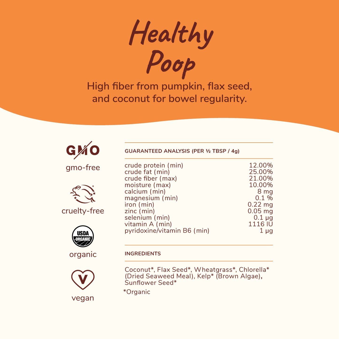 Kin+Kind Organic Healthy Poops Supplement for Dogs & Cats (2 Sizes)
