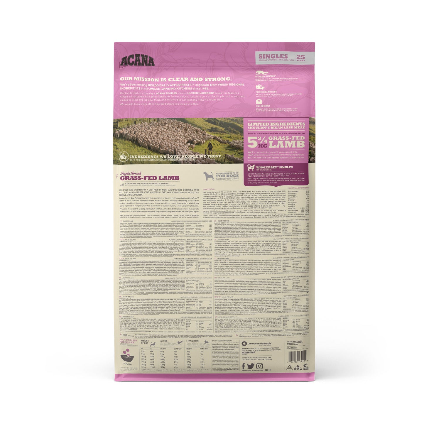 ACANA Singles Grass-Fed Lamb Dry Dog Food (3 Sizes)