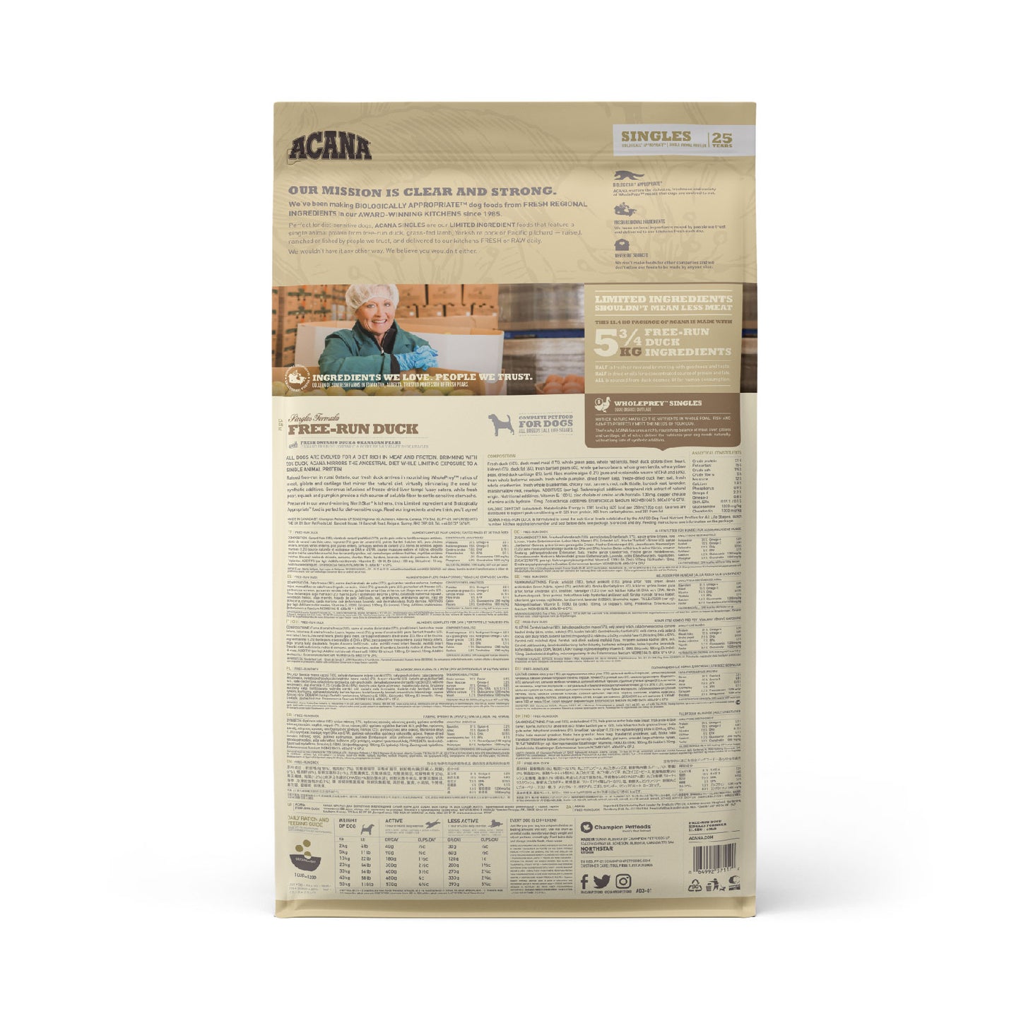 ACANA Singles Free-Run Duck Dry Dog Food (3 Sizes)