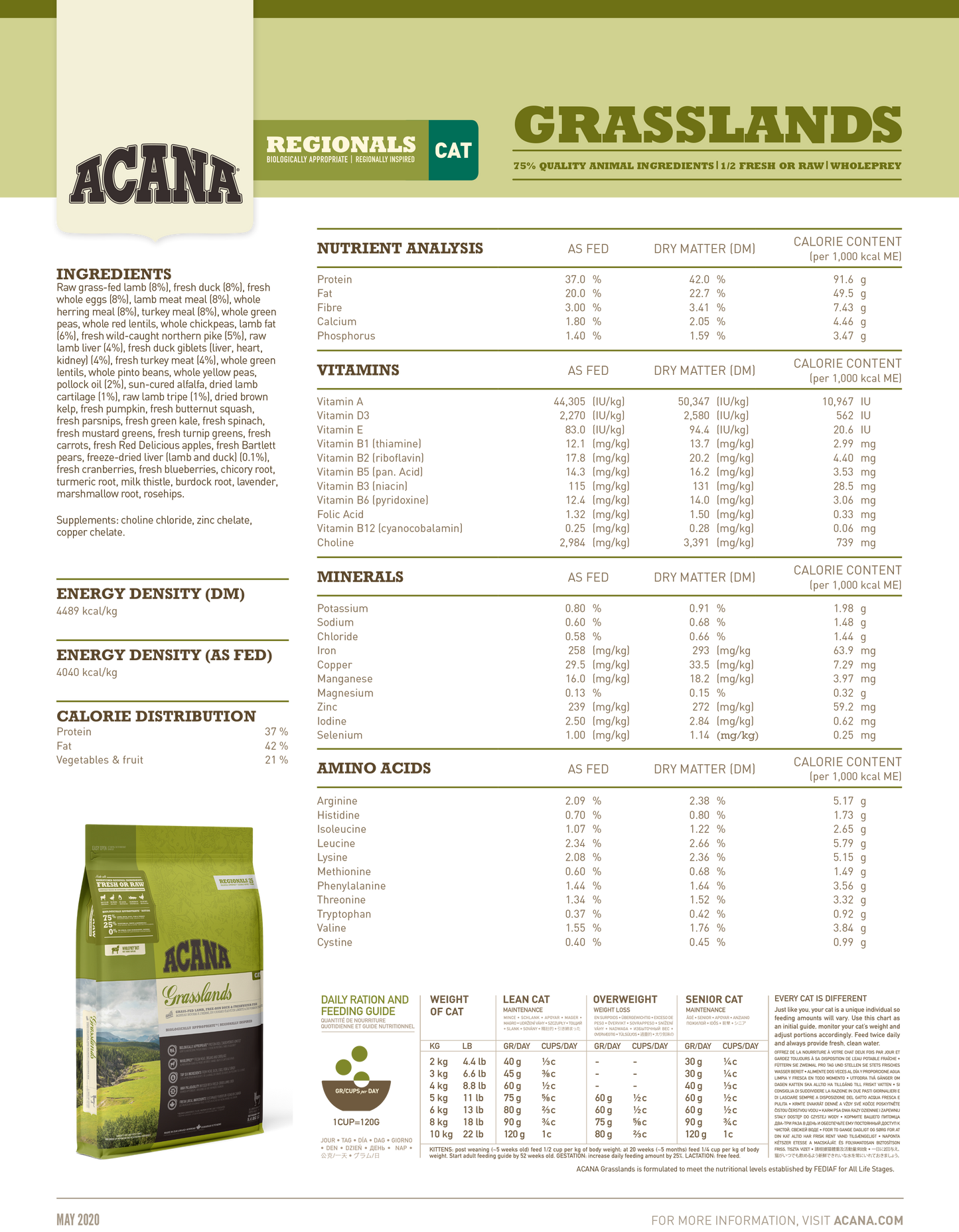ACANA Regionals Grasslands Dry Cat Food (2 Sizes)
