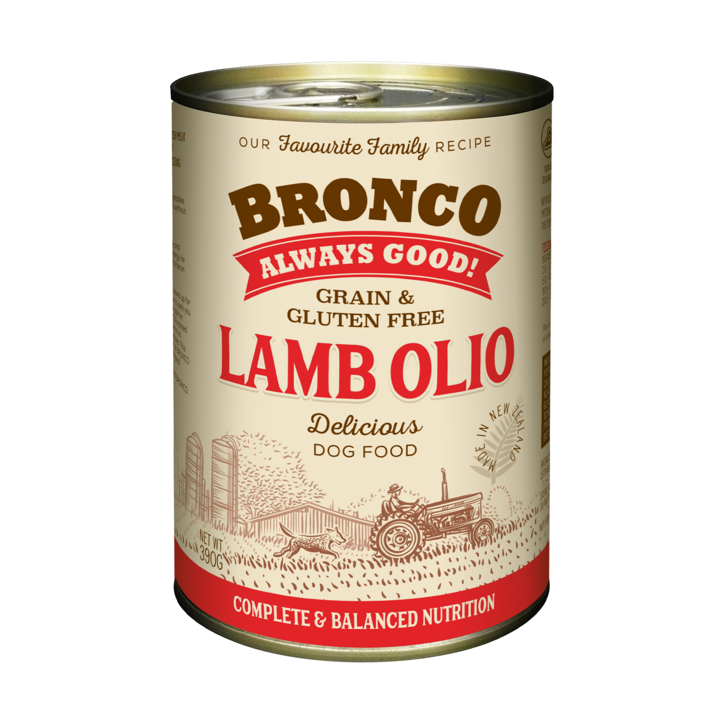 Bronco Lamb Olio Dog Canned Food 390g