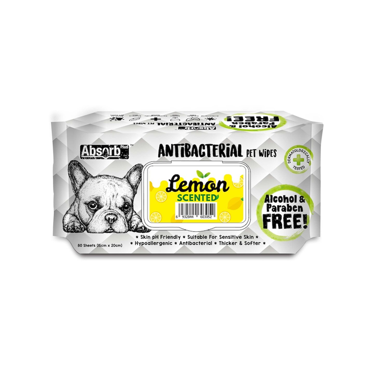 [As Low As $3.48 Each] Absorb Plus Lemon Antibacterial Pet Wipes