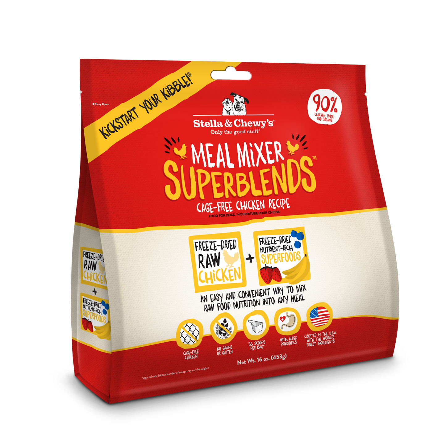 Stella & Chewy's SuperBlends Meal Mixers Chicken Freeze Dried Dog Food Topper 16oz