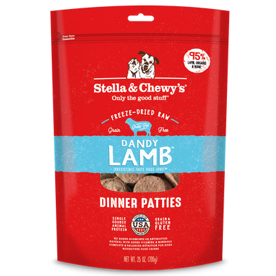 Stella & Chewy's Dandy Lamb Dinner Patties Freeze-Dried Raw Dog Food (2 Sizes)