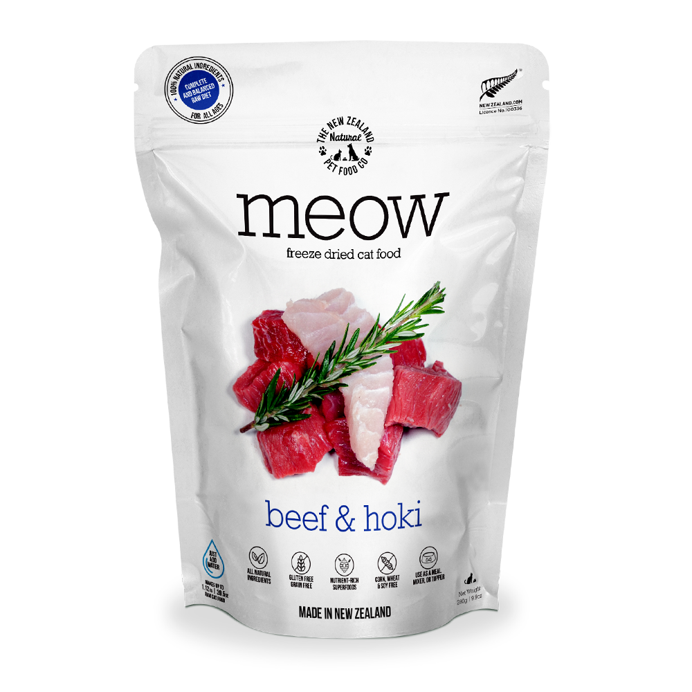 [Bundle Deal] MEOW Freeze Dried Beef & Hoki Raw Cat Food 280g