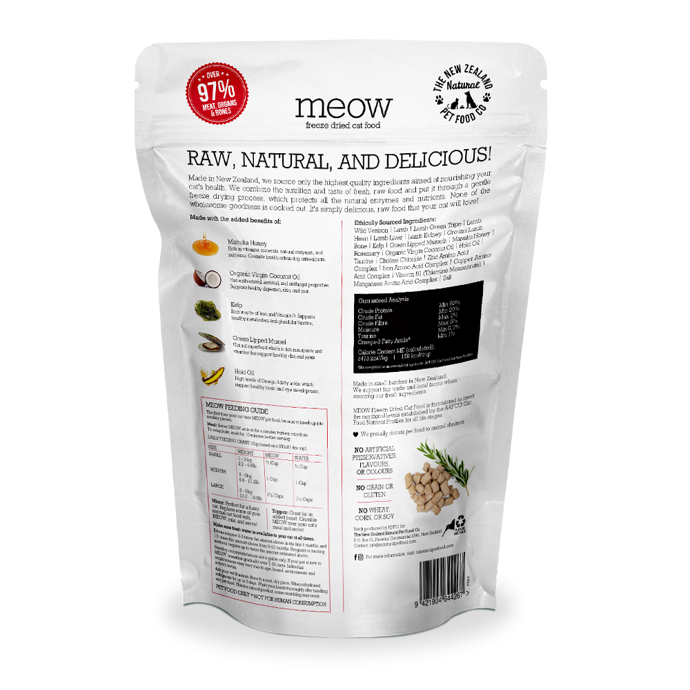 [Bundle Deal] MEOW Freeze Dried Wild Venison Raw Cat Food 280g