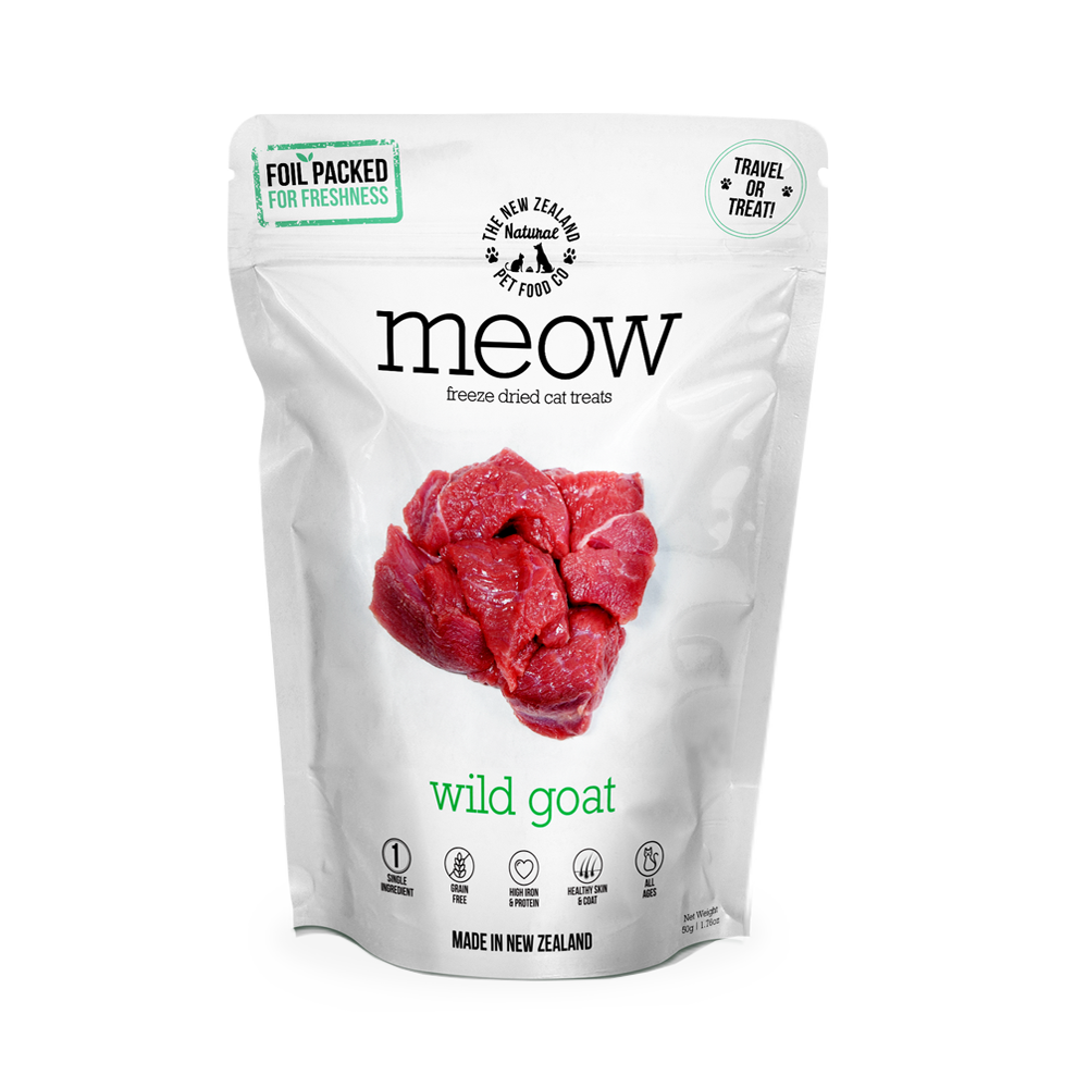 MEOW Freeze Dried Raw Wild Goat Cat Treats 50g Mr Pawsome