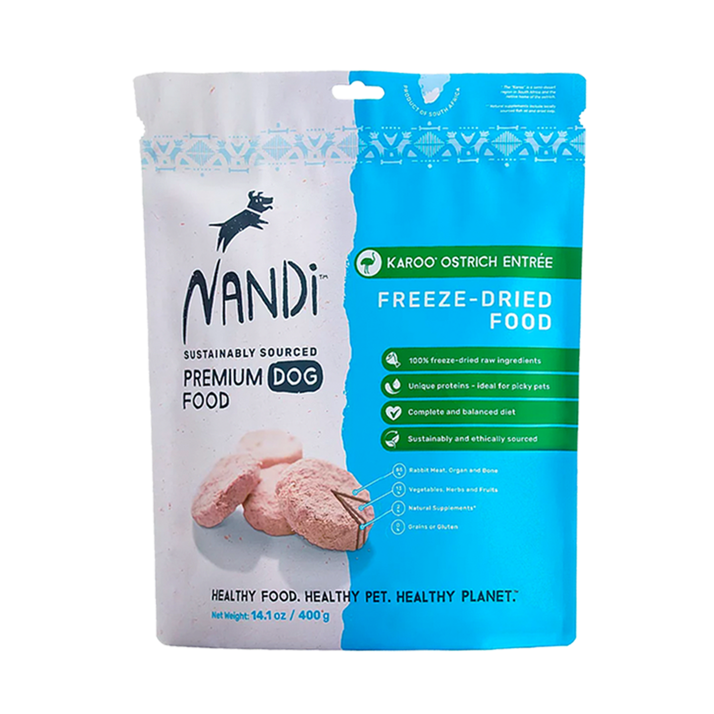 Nandi Freeze Dried Karoo Ostrich Entree Dog Food 14.1oz / 400g