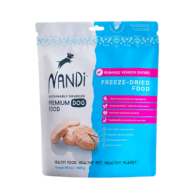 Nandi Freeze Dried Bushveld Venison Entree Dog Food 14.1oz / 400g