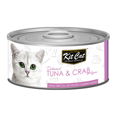 [As Low As $0.91 Each] Kit Cat Deboned Tuna & Crab Wet Cat Canned Food 80g