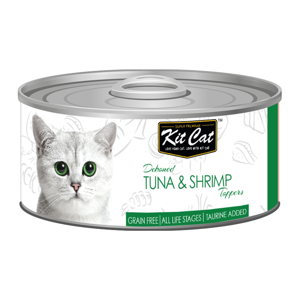 [As Low As $0.91 Each] Kit Cat Deboned Tuna & Shrimp Wet Cat Canned Food 80g
