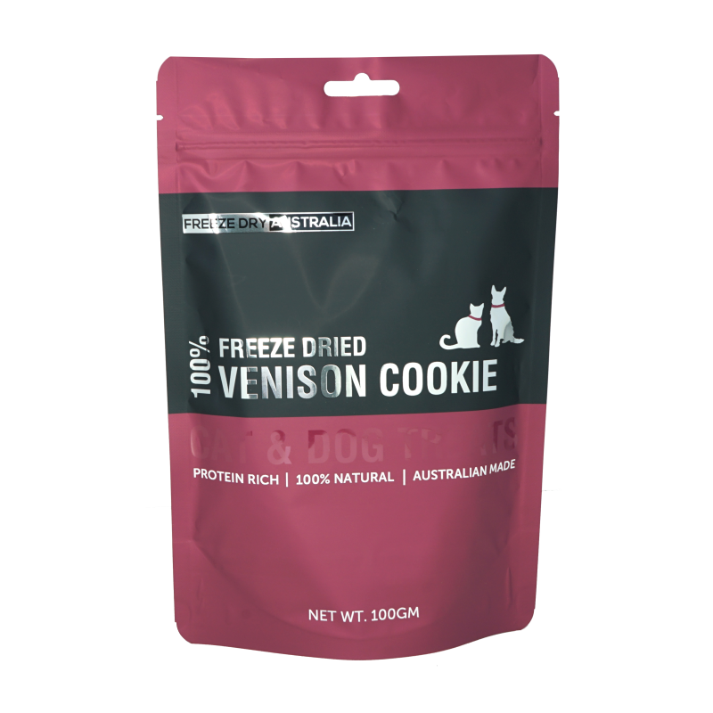 Freeze Dry Australia Freeze Dried Venison Cookie Cat and Dog Treats 100g