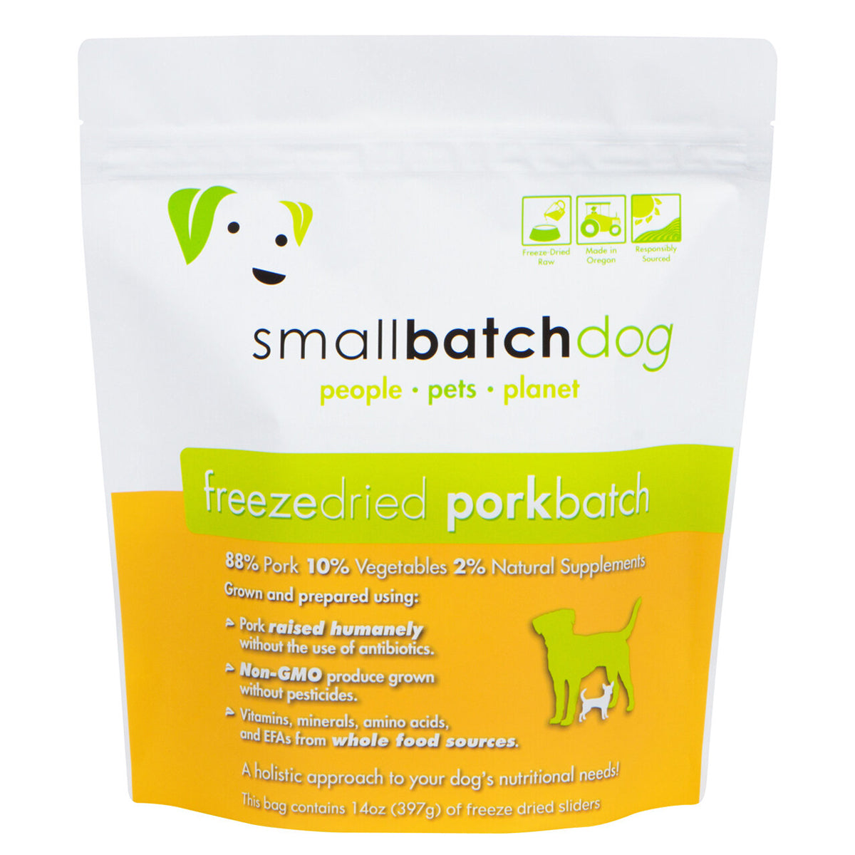 Smallbatch Freeze Dried Pork Batch Sliders Dog Food 14oz