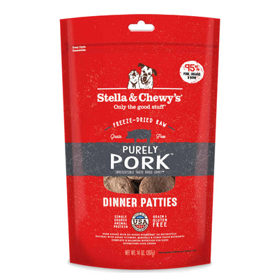 Stella & Chewy's Purely Pork Dinner Patties Freeze-Dried Raw Dog Food 14oz