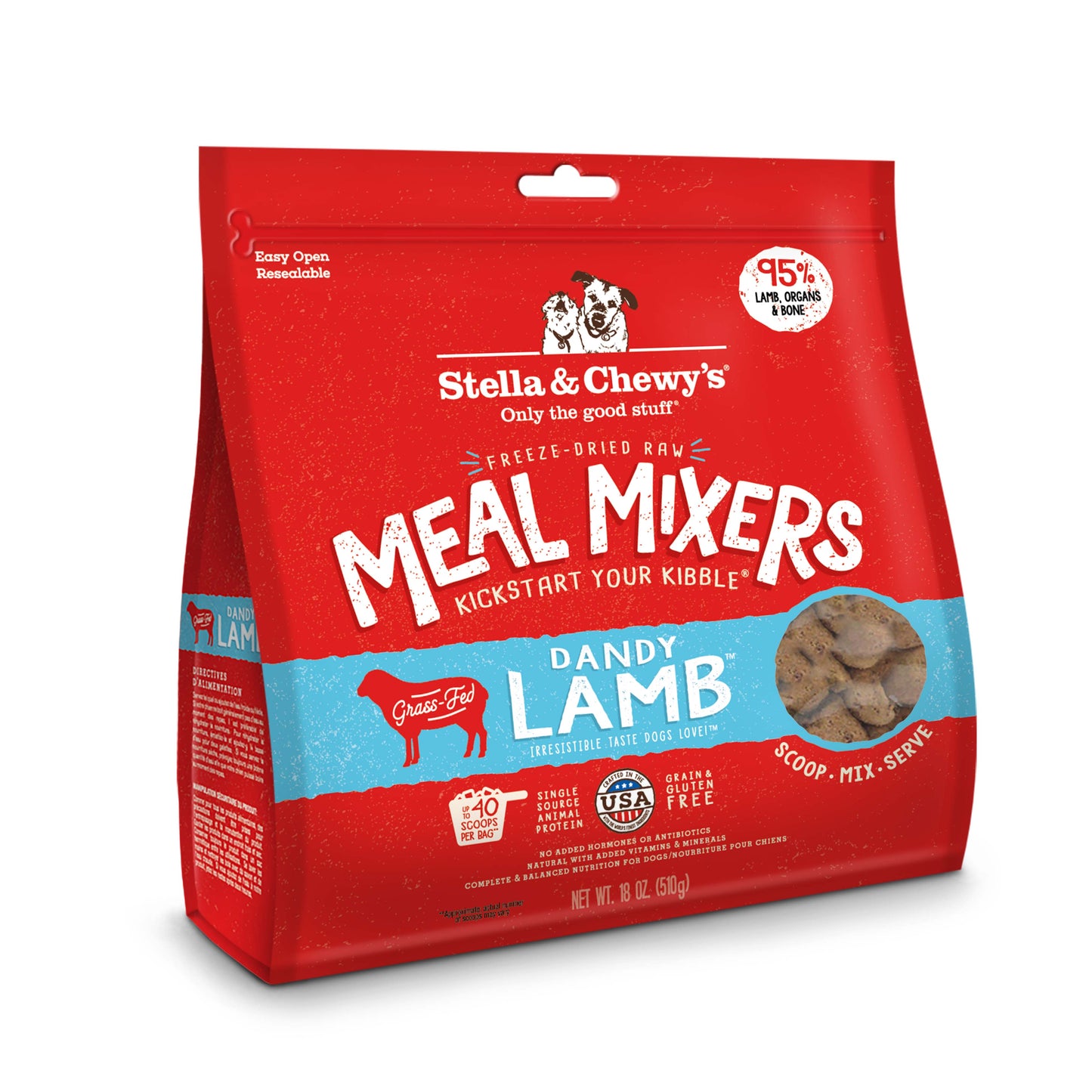 Stella & Chewy's Meal Mixers Dandy Lamb Freeze Dried Dog Food Topper 18oz