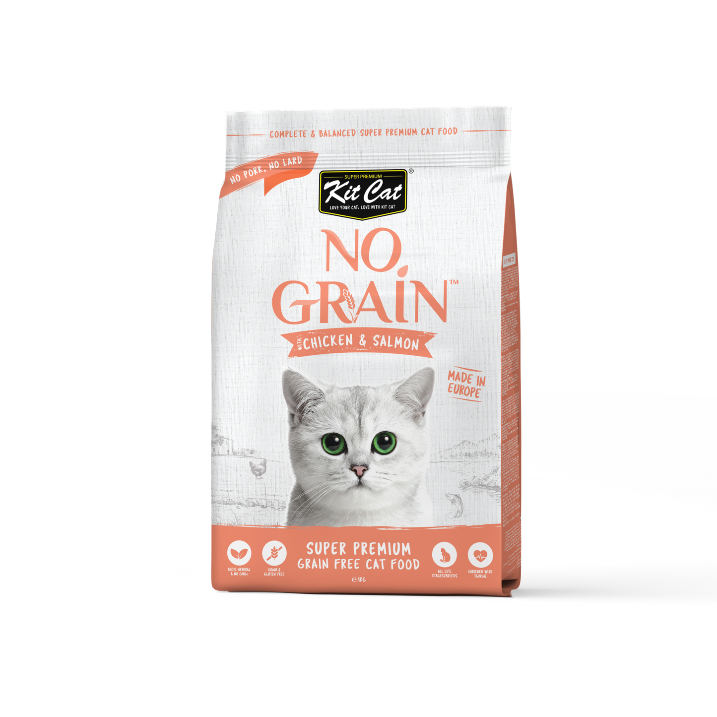 Kit Cat No Grain Chicken & Salmon Dry Cat Food (2 Sizes)